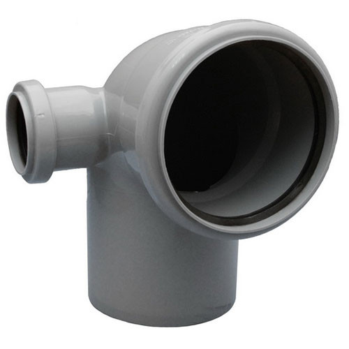 Уголок (отвод) 110*90 с вых. 50 слева внутренней канализации