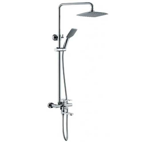 Душевая система HAIBA 2402 с верхнем душем, смесителем и ручной лейкой, хром
