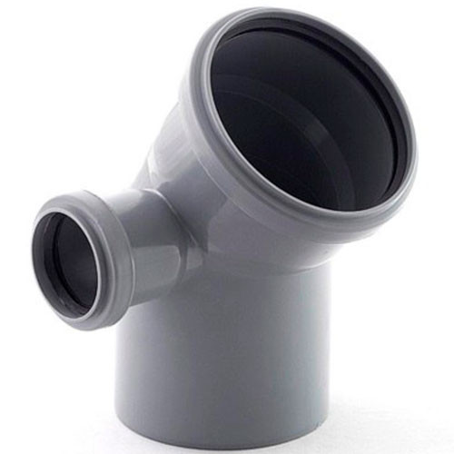 Уголок (отвод) 110*45 с вых. 50 слева внутренней канализации