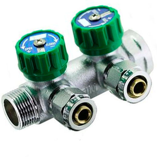 Колектор регулируемый 2 выхода 3/4*16 евроконус Vieir