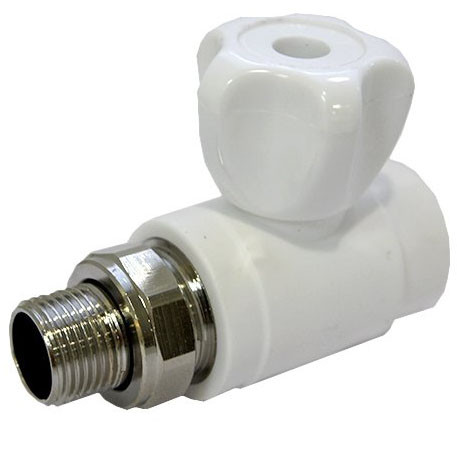 Кран для радиатора 25-3/4 прямой верхний (полипропилен)