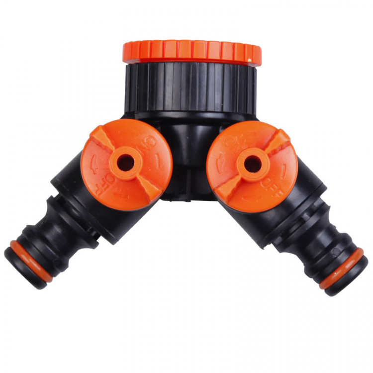 Адаптер тройник для шлангов с двумя запорными кранами с внут.рез. 1 и переходом 1-3/4 AP 1019