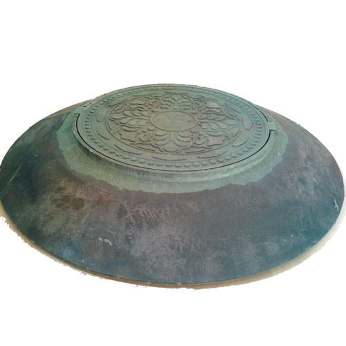 Люк канализационный с конусом D 1000 зеленый (1.5 т)